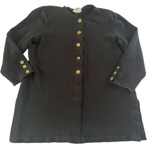 Vintage Toula‎ Women's 16W Evening Jacket Blazer Black Shoulder Pads 75% Wool